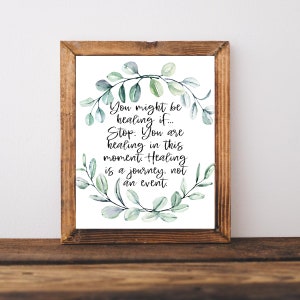 You Are Healing, Therapist Gifts, Therapist Office Decor, Therapy Prints, Mental Health Therapist, Healing Is Not Linear, Counselor Office