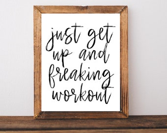 Workout Printable, Gym Wall Art, Gym Wall Decor, Home Gym Decor, Fitness Wall Art, Fitness Quotes, Gym Sign, Fitness Wall Decor