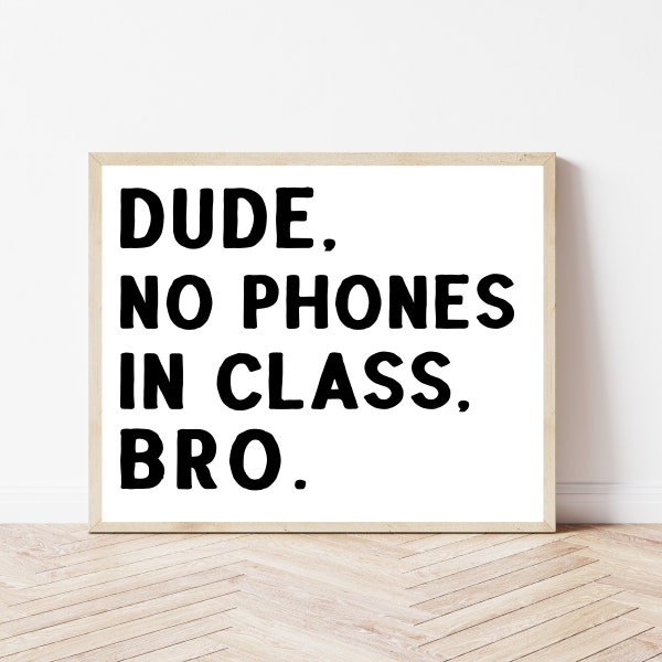 High School Classroom Wall Decor, Middle School Poster, No Phones Sign, Bulletin Board Theme, Science Classroom, Math Teacher, Class Rules