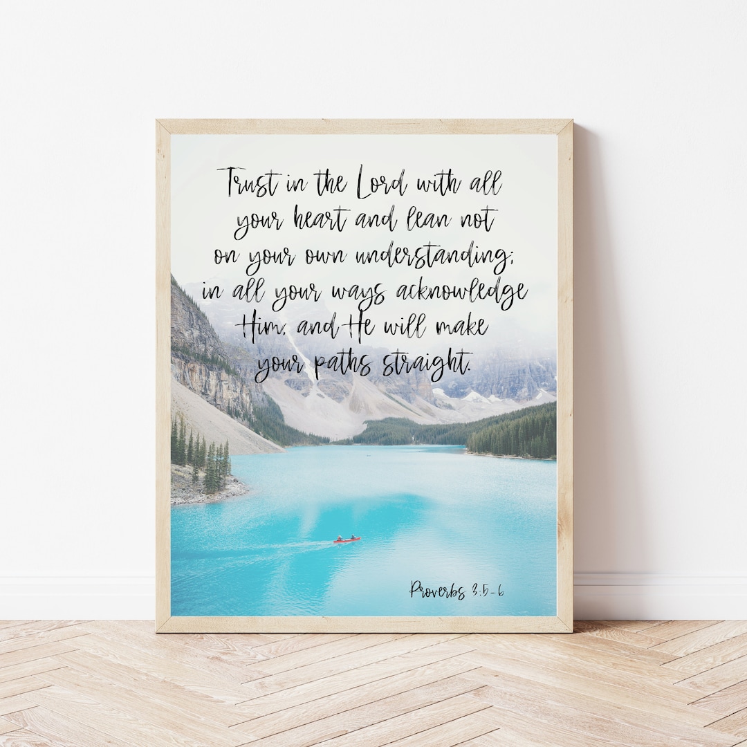 Proverbs 3:5-6, Trust in the Lord Printable, Bible Verse Wall Art ...