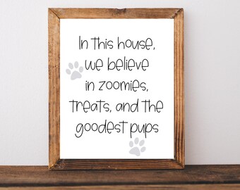 Dog Wall Art, Dog Wall Decor, Printable Wall Art, Dog Sign, Dog Printable, Dog Prints, Dog Lover Gift