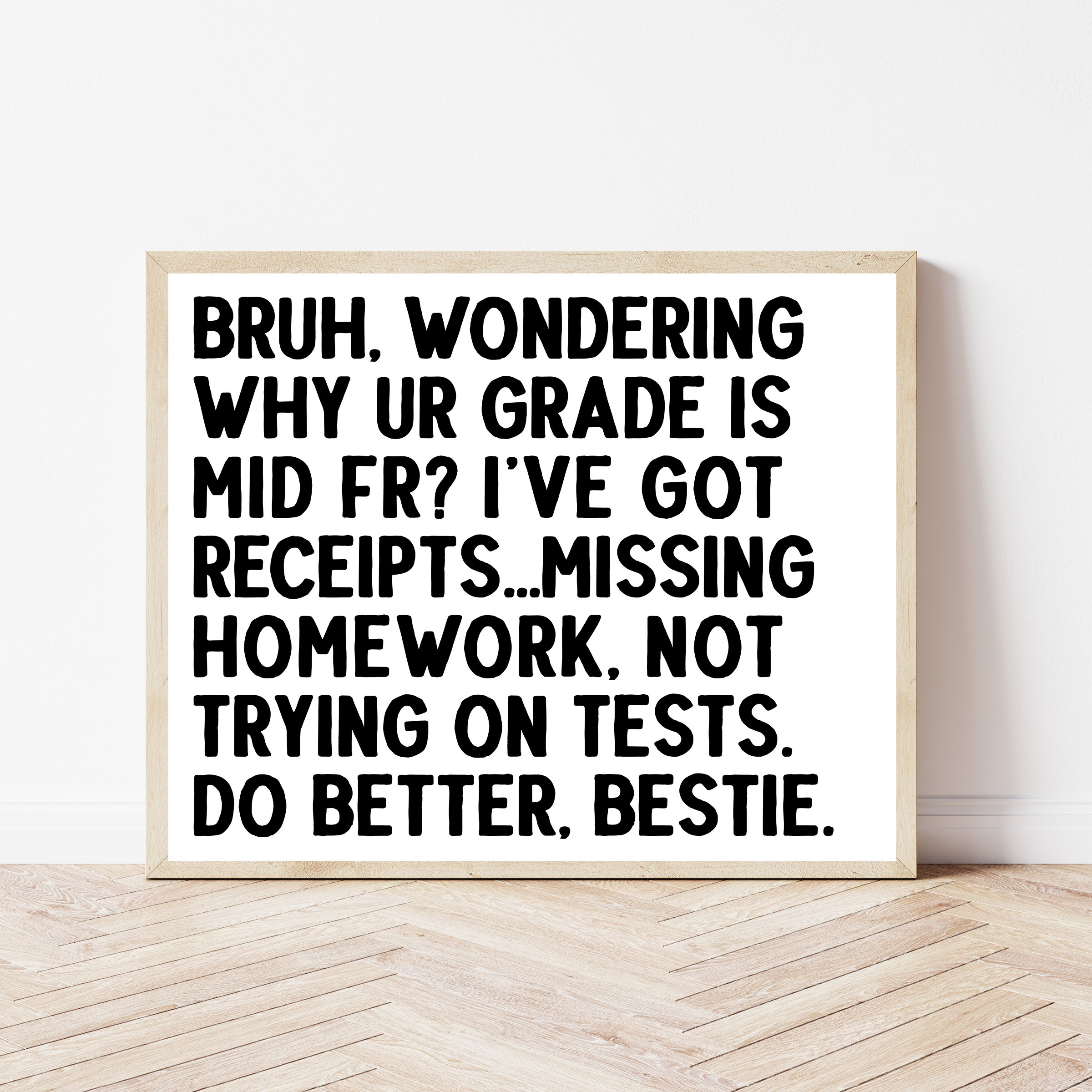 Middle School Math Classroom Decor, Science Teacher Gift Men Women, Funny High School English Class Poster, Slang Sign, Rules Print