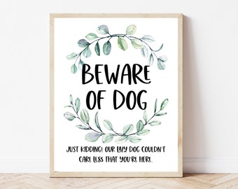 Funny Dog Wall Art, Dog Room Accessories, Beware Of Dog, Dog Mom Decor, Dog Lover Printable, Puppy Sign, Dog Quote Print, Funny Dog Owner