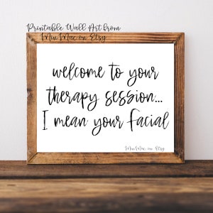 Facial Wall Decor, Spa Wall Art, Spa Wall Decor, Facials, Esthetician Gifts, Hair Salon Decor, Spa Prints, Spa Signs, Wellness Spa