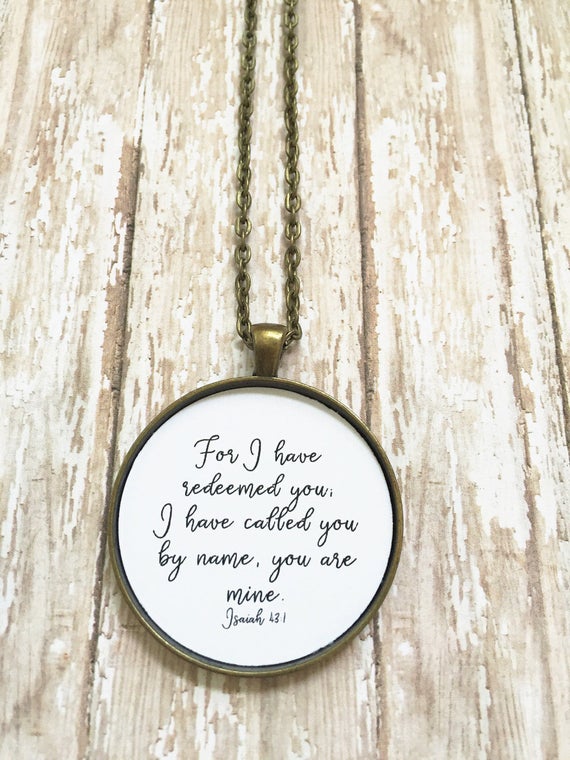 bible verse necklaceredeemed jewelryisaiah