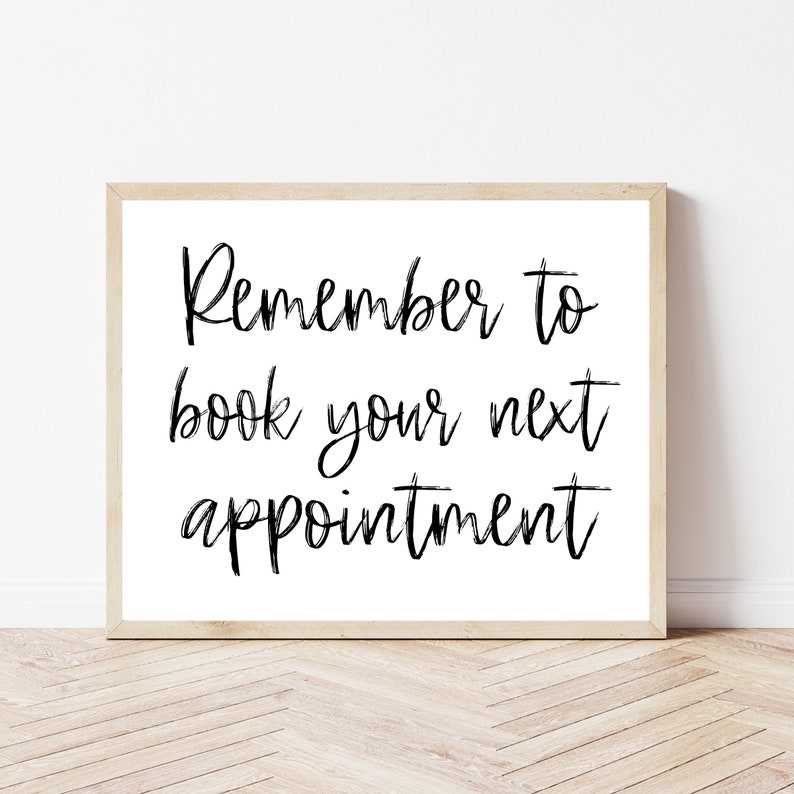 Hair Salon Wall Art, Book Your Next Appointment, Nail Salon Wall Decor, Massage Therapist Poster, Esthetician Decor, Salon Welcome Sign image 1