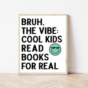 Reading Corner Poster, Language Arts Classroom Decor, ELA Printable, Read More Books, English Class Wall Art Digital, Reading Specialist