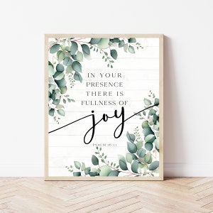 Psalm 16:11, Farmhouse Scripture Sign, In Your Presence Fullness Of Joy, Bible Verse Print, Christian Mom Gift, Biblical Wall Art Download