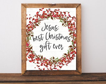 Kristen julskylt, jultrycksaker, julväggdekorationer, Jesus-jultavlor, rustik julskylt, julväggkonst