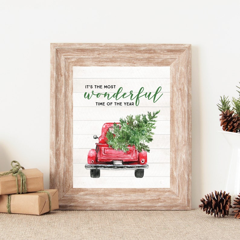 Holiday Decor Sign Wall Art Printable It S The Most Wonderful Time