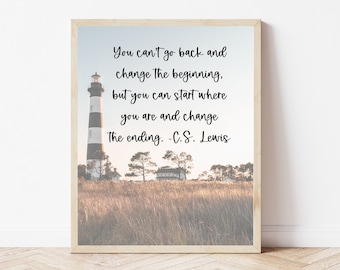 CS Lewis Quote Print, Inspiring Wall Art, Quotes About Life, Hope Poster, Inspirational Christian Gifts, Quote Sign Home, Cs Lewis Wall Art