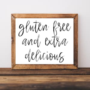 Gluten Free Sign, Wedding Reception Signs, Gluten Free Wedding, Gluten Free Reception, Food Table Signs, Gluten Free Print