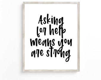School Counselor Office Decor, Counselor Signs, Printable Wall Art, Social Worker Office Decor, Social Worker Gifts, Asking for Help