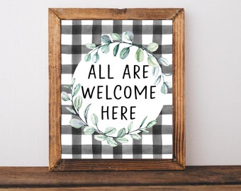 All Are Welcome Here Sign, Classroom Inclusion, Classroom Decor Farmhouse, Choose Kindness Sign, Classroom Wall Decor, Classroom Door Signs