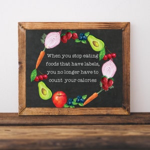 Healthy Eating Sign, Nutritionist Wall Decor, Nutritionist Print,Clean Eating Quote, Printable Wall Art,Kitchen Wall Decor,Kitchen Printable