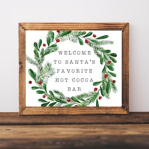 Hot Chocolate Bar, Hot Cocoa Sign, Hot Cocoa Bar, Hot Cocoa Bar Sign, Hot Cocoa Decor, Hot Cocoa Printable, Christmas Wall Art, Cocoa Sign