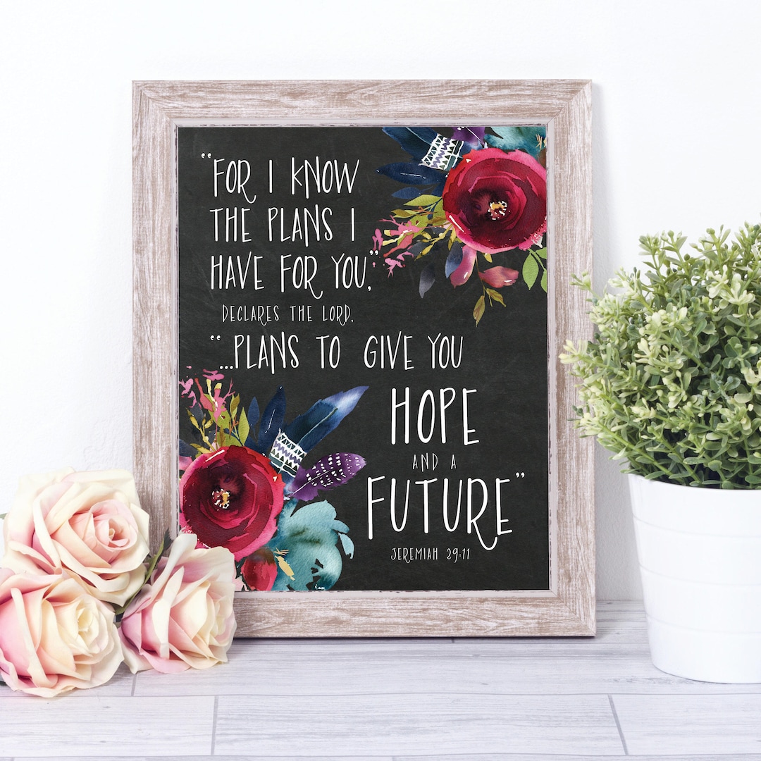 Bible Verse Wall Art for I Know the Plans I Have for You Jeremiah 29 11