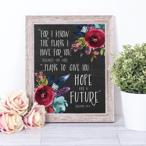 Bible Verse Wall Art For I Know the Plans I Have For You Jeremiah 29 11 Scripture Wall Prints Christian Wall Art