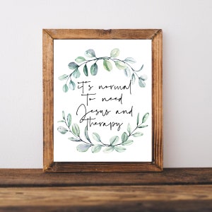 Therapy and Jesus, Christian Therapy, Therapist Wall Art, Christian Counselor, Therapy Office Decor, Therapy Printable, Therapy Prints Sign