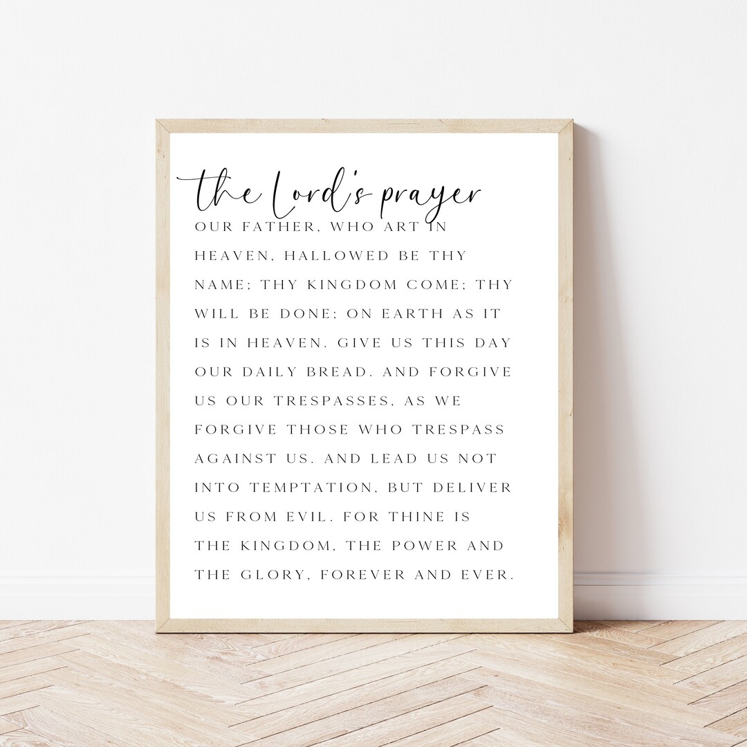 The Lord's Prayer Printable Wall Art, Our Father Print, Catholic Gifts ...