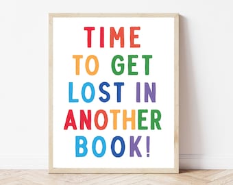 Rainbow Classroom Sign, School Library Poster, Reading Corner Print, Elementary School Teacher Decor, Kindergarten Wall Art, Book Posters