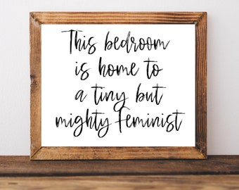 Tiny Feminist, Feminist Kid, Little Feminist, Feminist Art, Feminist Poster, Little Girl Bedroom Wall Decor, Toddler Girl Wall Art