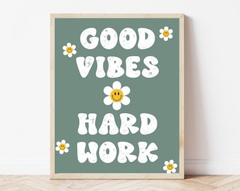 Groovy Classroom Decor, Elementary School Poster, Retro Classroom Prints, Jr High Teacher, Boho Bulletin Board, Hippie Classroom Wall Art