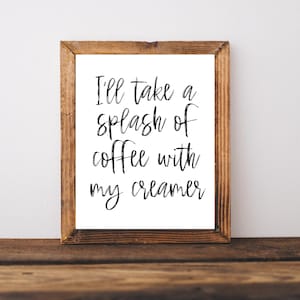 Funny Coffee Bar Sign, Coffee Bar Sign, Coffee Bar Decorations, Coffee Bar Ideas, Coffee Sign, Coffee Creamer, Cream and Sugar