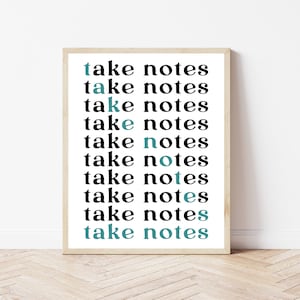 High School Classroom Decorations, Class Rules Print, Inspirational Classroom Poster, Middle School Sign, Take Notes, Funny Classroom Decor