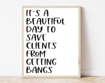 Hair Salon Decor, Beauty Salon Poster, Hair Salon Wall Art, You Don't Need Bangs, Hair Salon Print, Hair Salon Welcome, Funny Hair Salon