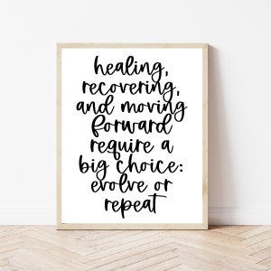 Addiction Counselor Decor, Mental Health Gifts Women, Therapist Office Decor Printable, Sober Living, Healing Wall Art, Recovery Support