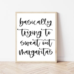 Margaritas Print, Gym Wall Art, Funny Gym Sign, Home Gym Decor, Workout Wall Decor, Margaritas Sign, Fitness Wall Art, Funny Gym Posters