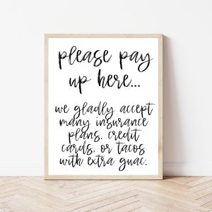 Dentist Poster, Dentist Wall Decor, Dentist Gifts, Please Pay Here Sign, Dentist Office Sign, Dental Signs, Dental Student, Funny Dentist
