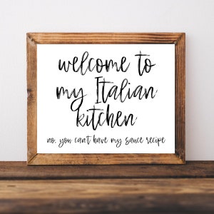 Italienische Geschenke für Mama, italienische Küche Zeichen, lustige italienische Geschenk, lustige Küche Zeichen, italienische Schilder, italienische Mutter Geschenk, italienische Familie Zeichen