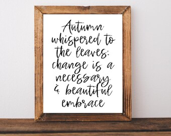 Autumn Print, Fall Decorations For Home, Autumn Wall Art, Fall Prints, Autumn Printable, Fall Wall Art, Autumn Wall Decor, Fall Sign Instant