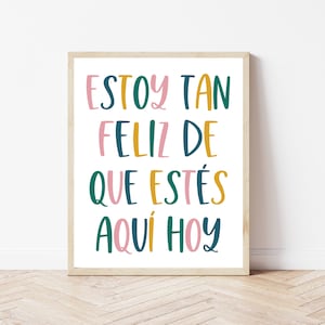 Spanish Classroom Decor, Spanish Therapy Office Wall Art, Elementary School Poster, Spanish Teacher Printable, Bilingual Classroom Prints