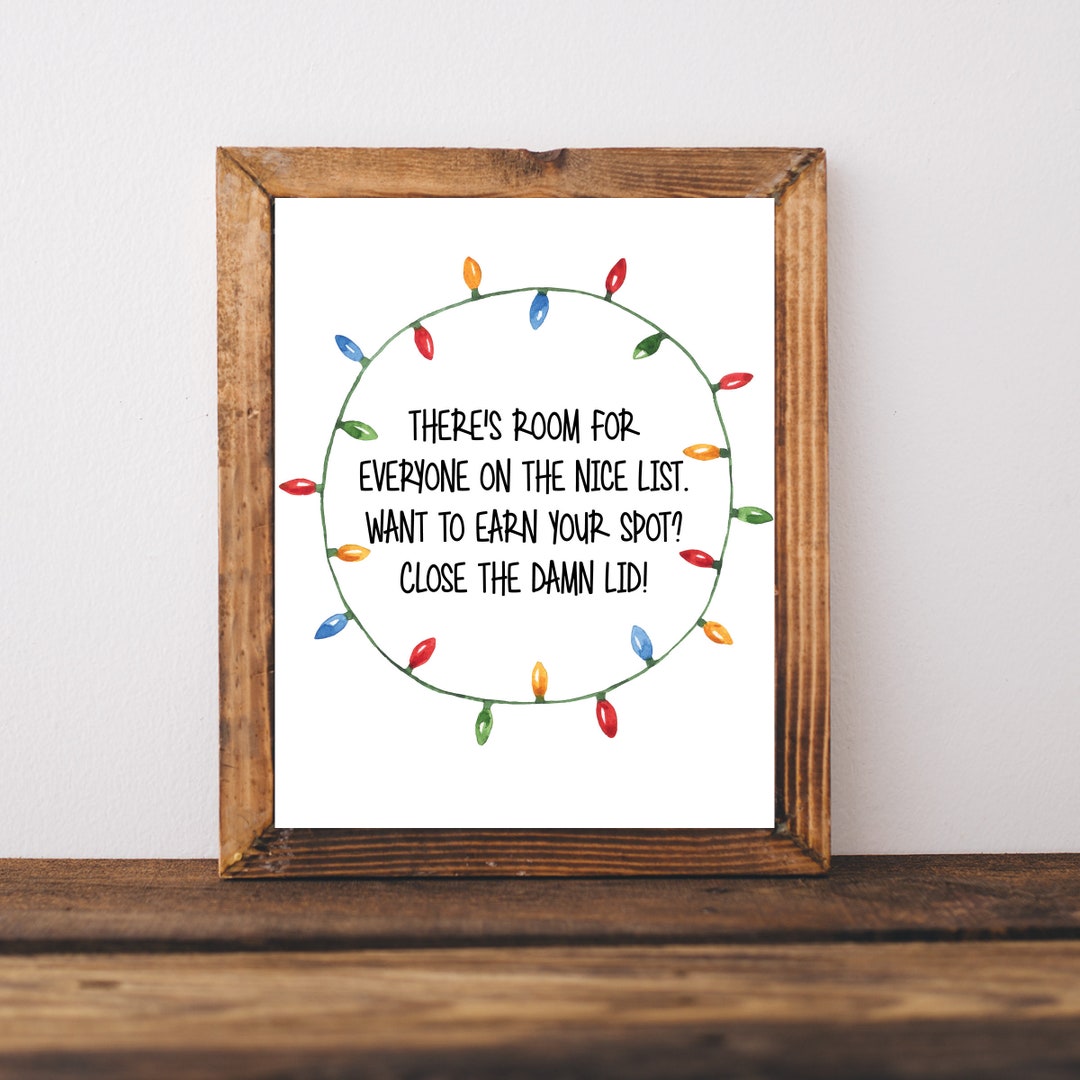 Funny Christmas Sign Funny Bathroom Wall Art Holiday Wall Etsy