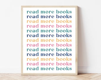 English Classroom Poster, Read More Books, Library Wall Decor, English Teacher Sign, Reading Nook, School Library Wall Art, Reader Gift Mom