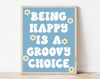 Groovy Classroom Wall Art, Elementary Middle School Poster, Retro Bulletin Board Theme, Inspirational Boho Classroom Print, Teacher Gift
