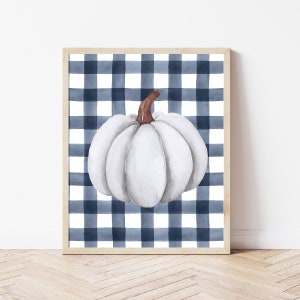 Pumpkin Wall Art, Buffalo Plaid Pumpkins, Farmhouse Fall Decor, Autumn Print, Fall Wall Art, Fall Print, Autumn Wall Art, Pumpkin Decor Sign image 1