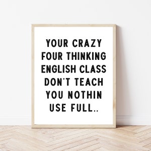 Englischlehrer Klassenzimmer Dekor, Grammatik Poster, High School Klassenzimmer Wandkunst, Englisch Lit, Sprachkunst, Englischlehrer Geschenke Lustig