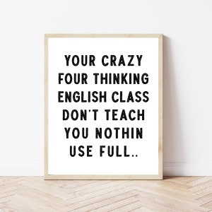 English Teacher Classroom Decor, Grammar Posters, High School Classroom Wall Art, English Lit, Language Arts, English Teacher Gifts Funny