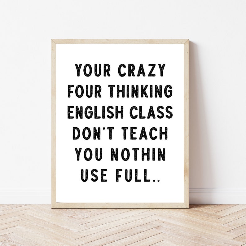 English Teacher Classroom Decor, Grammar Posters, High School Classroom Wall Art, English Lit, Language Arts, English Teacher Gifts Funny image 1