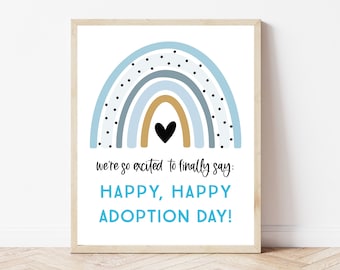 Boy Adoption Gift, Adoption Gift For Family, Gotcha Day, Adoption Printable, Wanted Chosen Loved, We're Adopting Sign, Adoption Wall Art