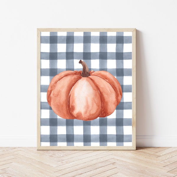 Farmhouse Halloween Sign, Buffalo Plaid Fall Decor, Halloween Wall Art, Pumpkin Sign Print, Halloween Wall Decor, Autumn Prints, Fall Art