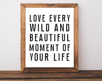 Gallery Wall Prints, Motivational Wall Art, Printable Wall Art, Life Is Beautiful Print, Typography Wall Art, Inspirational Quote Sign