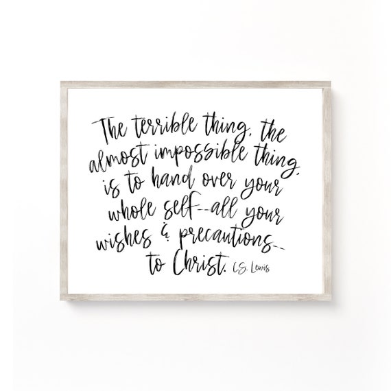 CS Lewis Printable Printable Wall Art Christian Farmhouse | Etsy