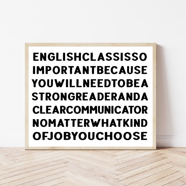 English Teacher Classroom Decor, High School Wall Art, Funny Grammar Posters, English Lit, Middle School Language Arts, Printable Classroom