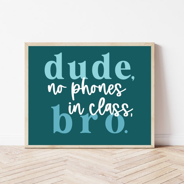 Middle School Classroom Decor, Funny English Poster, Math Printable, No Phones Sign, High School Class Decorations, Funny Teacher Gifts
