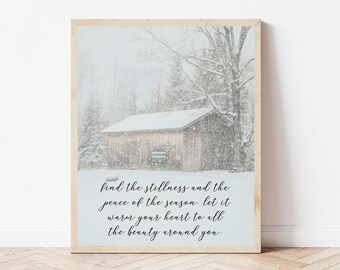 Christian Christmas Wall Art, Winter Photography Print, Religious Christmas Sign, Christian Winter Decor, Winter Wishes, Christian Holiday